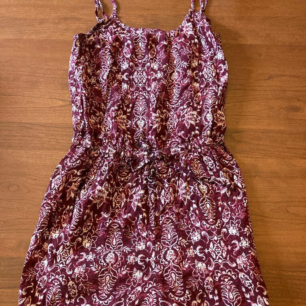 Aeropostale Burgundy White Print Romper